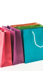 Colorful shopping bag isolated on white background